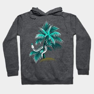 Snake Palms - Light Teal/Mustard Hoodie